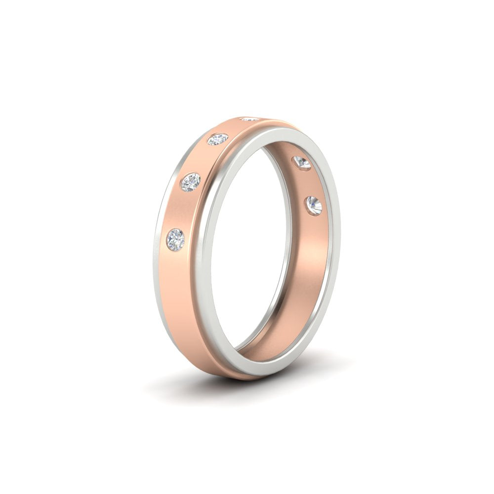 Mens Two Tone Bezel Stone Wedding Ring Fascinating Diamonds