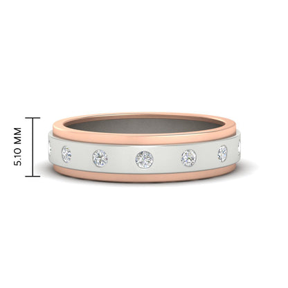 Mens Two Tone Bezel Stone Wedding Ring Fascinating Diamonds