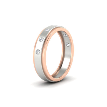 Mens Two Tone Bezel Stone Wedding Ring Fascinating Diamonds