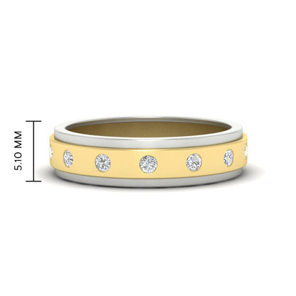 Mens Two Tone Bezel Stone Wedding Ring Fascinating Diamonds