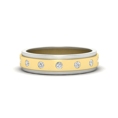 Mens Two Tone Bezel Stone Wedding Ring Fascinating Diamonds