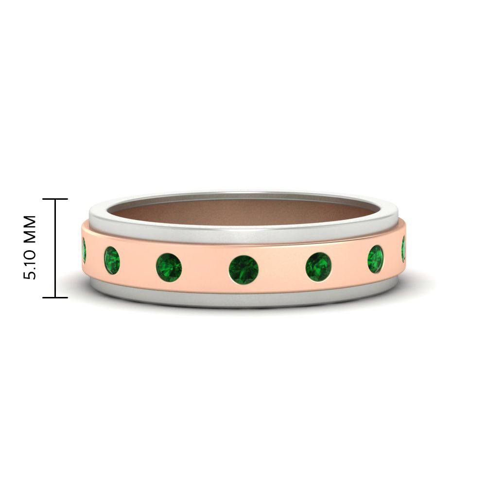 Mens Two Tone Bezel Stone Wedding Ring Fascinating Diamonds