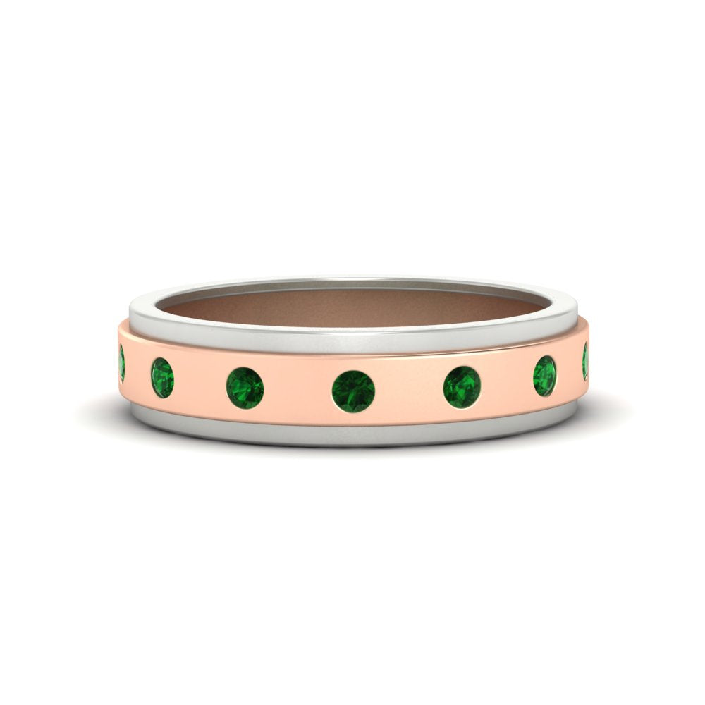 Mens Two Tone Bezel Stone Wedding Ring Fascinating Diamonds
