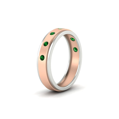 Mens Two Tone Bezel Stone Wedding Ring Fascinating Diamonds