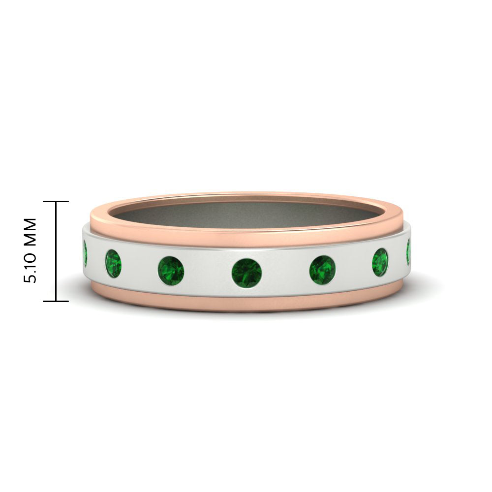 Mens Two Tone Bezel Stone Wedding Ring Fascinating Diamonds