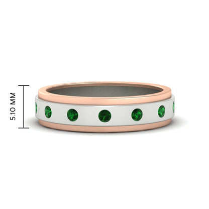 Mens Two Tone Bezel Stone Wedding Ring Fascinating Diamonds