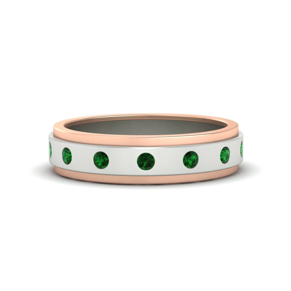 Mens Two Tone Bezel Stone Wedding Ring Fascinating Diamonds