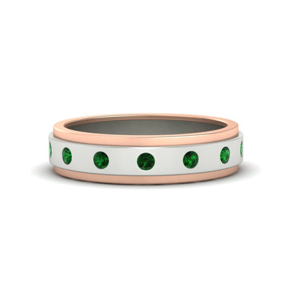 Mens Two Tone Bezel Stone Wedding Ring Fascinating Diamonds