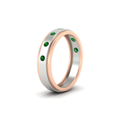 Mens Two Tone Bezel Stone Wedding Ring Fascinating Diamonds