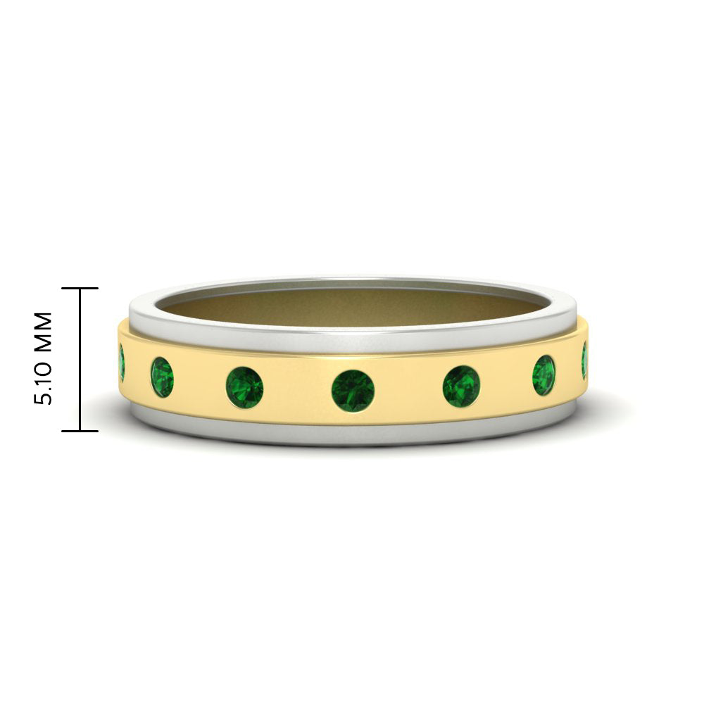 Mens Two Tone Bezel Stone Wedding Ring Fascinating Diamonds