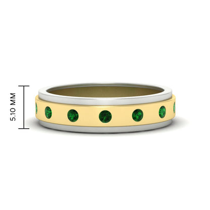 Mens Two Tone Bezel Stone Wedding Ring Fascinating Diamonds