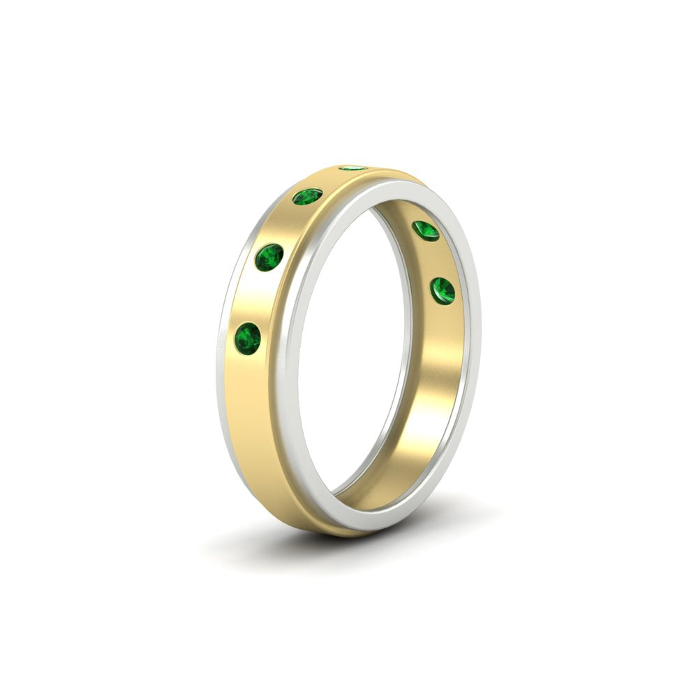 Mens Two Tone Bezel Stone Wedding Ring Fascinating Diamonds