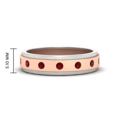Mens Two Tone Bezel Stone Wedding Ring Fascinating Diamonds