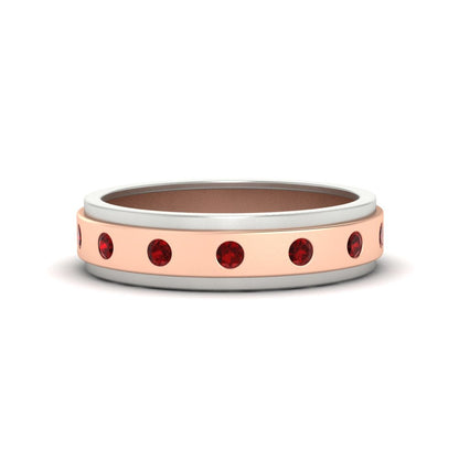 Mens Two Tone Bezel Stone Wedding Ring Fascinating Diamonds
