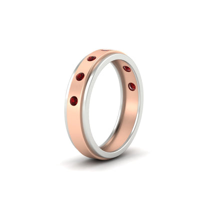 Mens Two Tone Bezel Stone Wedding Ring Fascinating Diamonds