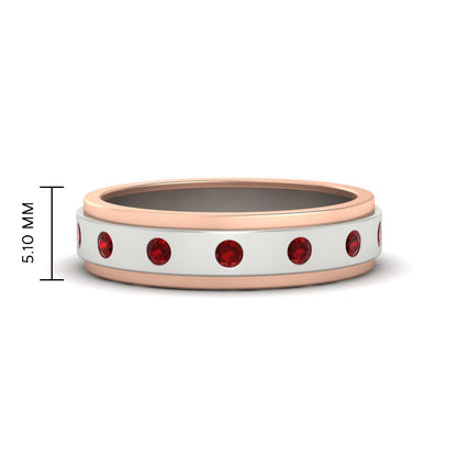 Mens Two Tone Bezel Stone Wedding Ring Fascinating Diamonds