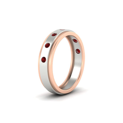 Mens Two Tone Bezel Stone Wedding Ring Fascinating Diamonds