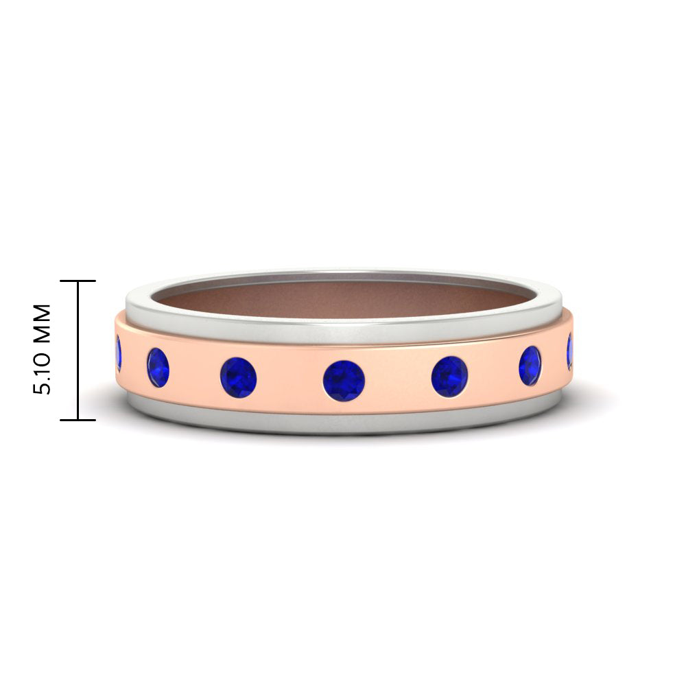 Mens Two Tone Bezel Stone Wedding Ring Fascinating Diamonds