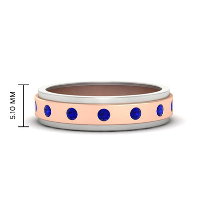 Mens Two Tone Bezel Stone Wedding Ring Fascinating Diamonds
