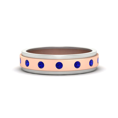 Mens Two Tone Bezel Stone Wedding Ring Fascinating Diamonds