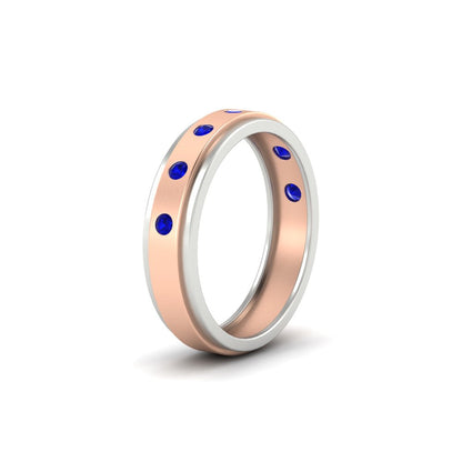 Mens Two Tone Bezel Stone Wedding Ring Fascinating Diamonds