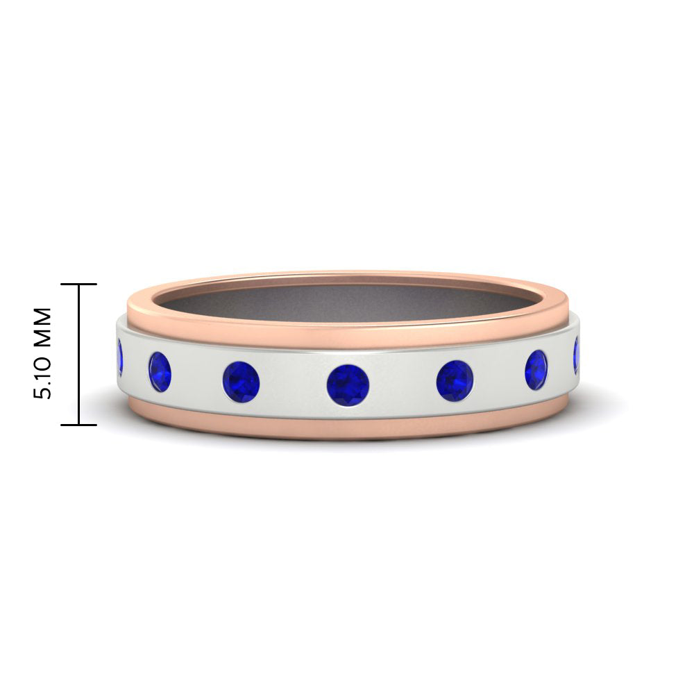 Mens Two Tone Bezel Stone Wedding Ring Fascinating Diamonds
