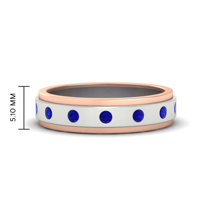 Mens Two Tone Bezel Stone Wedding Ring Fascinating Diamonds