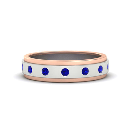 Mens Two Tone Bezel Stone Wedding Ring Fascinating Diamonds