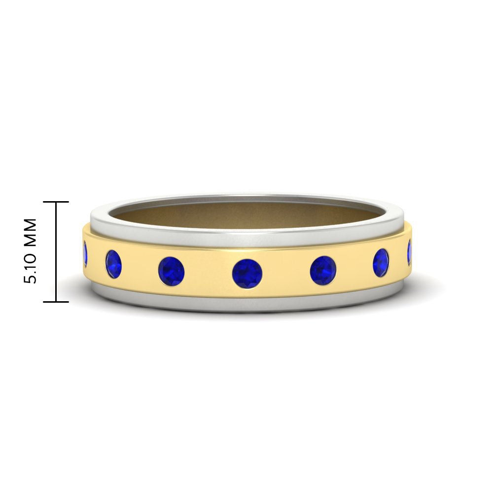 Mens Two Tone Bezel Stone Wedding Ring Fascinating Diamonds