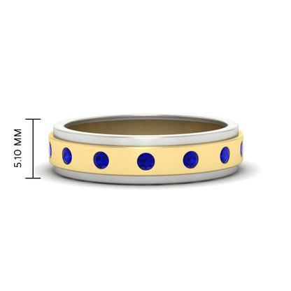 Mens Two Tone Bezel Stone Wedding Ring Fascinating Diamonds