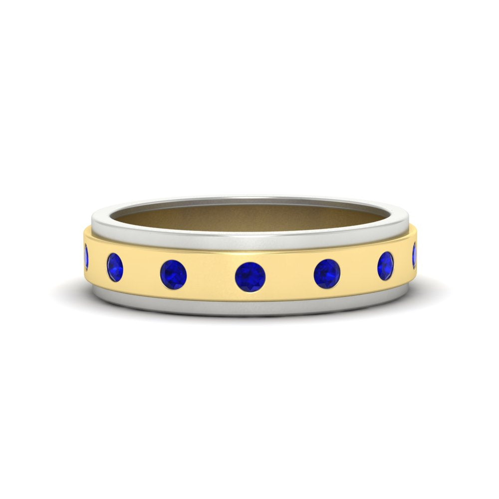 Mens Two Tone Bezel Stone Wedding Ring Fascinating Diamonds