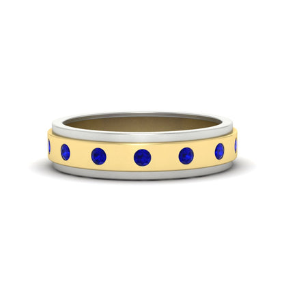 Mens Two Tone Bezel Stone Wedding Ring Fascinating Diamonds