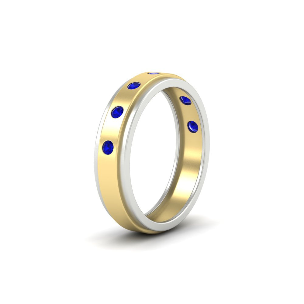 Mens Two Tone Bezel Stone Wedding Ring Fascinating Diamonds