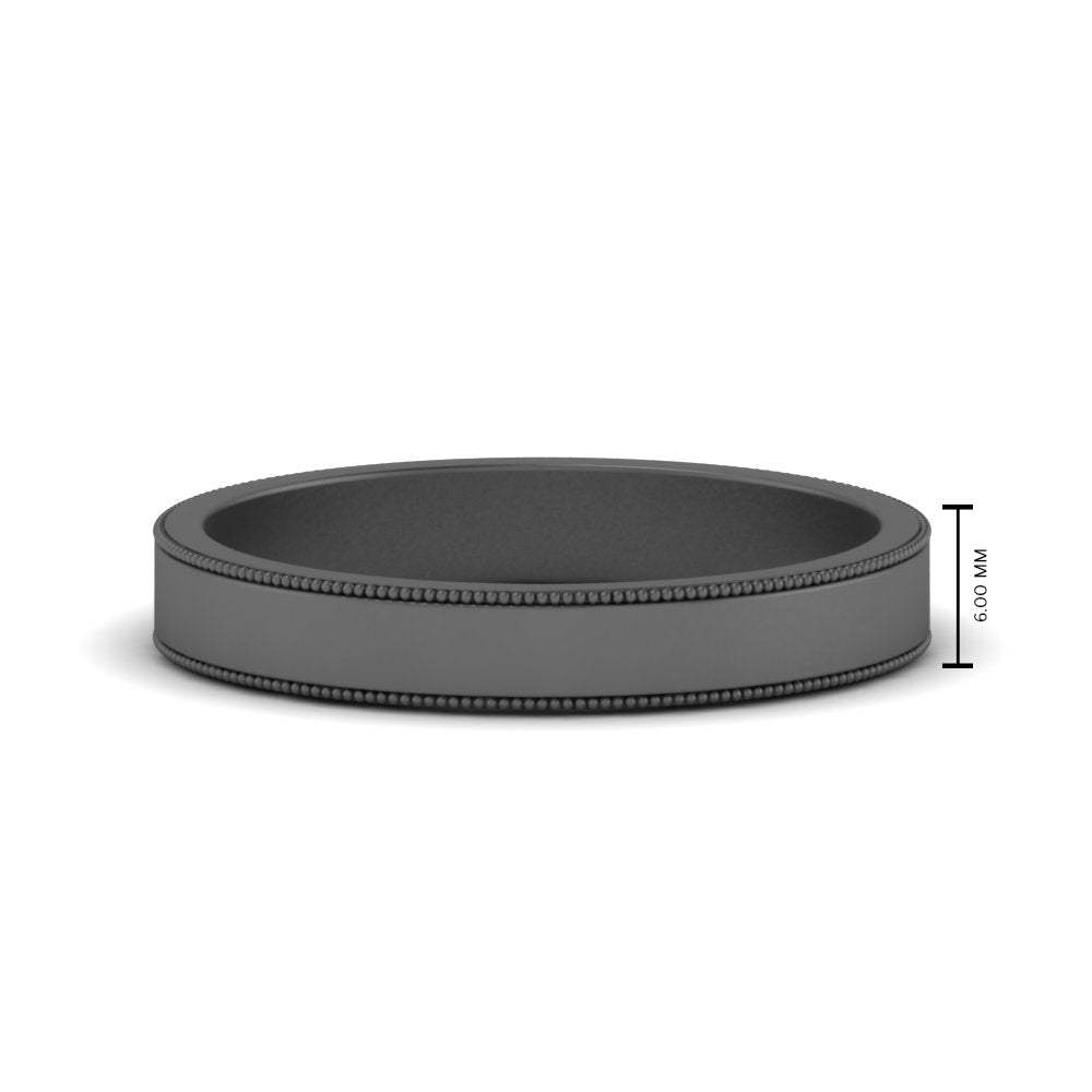 Flat Milgrain Mens Wedding Band Fascinating Diamonds