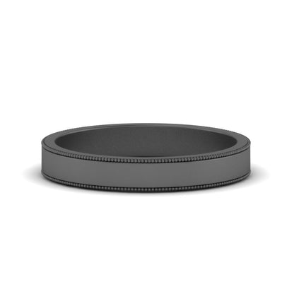 Flat Milgrain Mens Wedding Band Fascinating Diamonds