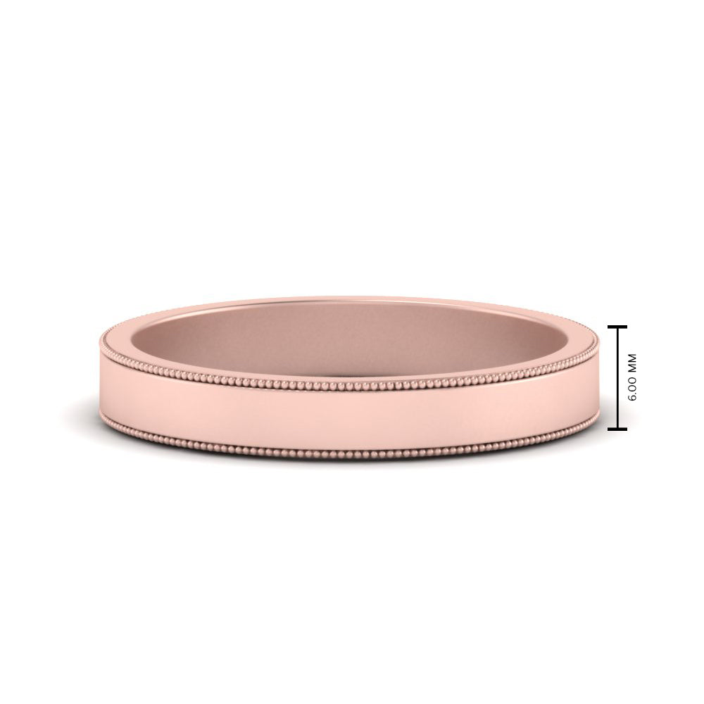 Flat Milgrain Mens Wedding Band Fascinating Diamonds