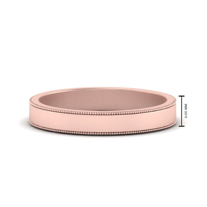 Flat Milgrain Mens Wedding Band Fascinating Diamonds