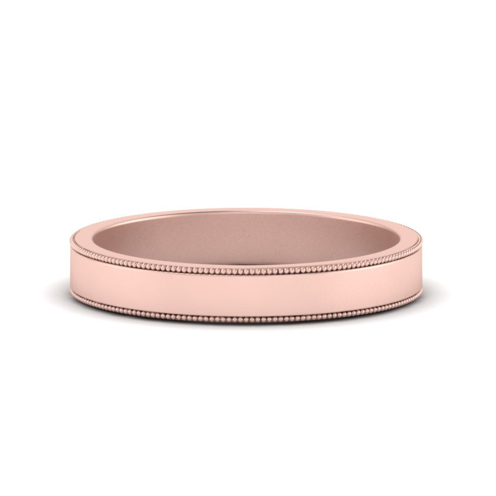 Flat Milgrain Mens Wedding Band Fascinating Diamonds