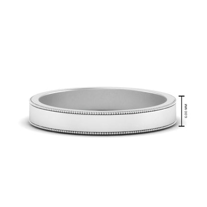 Flat Milgrain Mens Wedding Band Fascinating Diamonds
