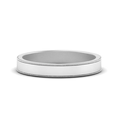 Flat Milgrain Mens Wedding Band Fascinating Diamonds