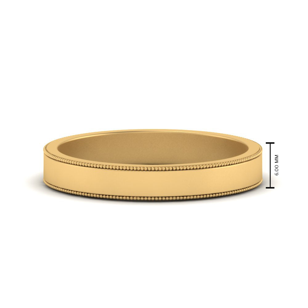 Flat Milgrain Mens Wedding Band Fascinating Diamonds