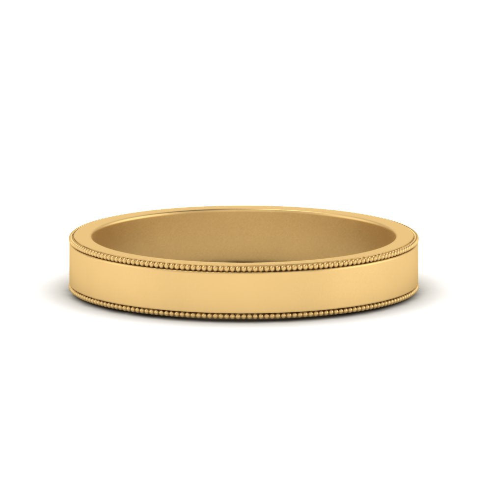 Flat Milgrain Mens Wedding Band Fascinating Diamonds