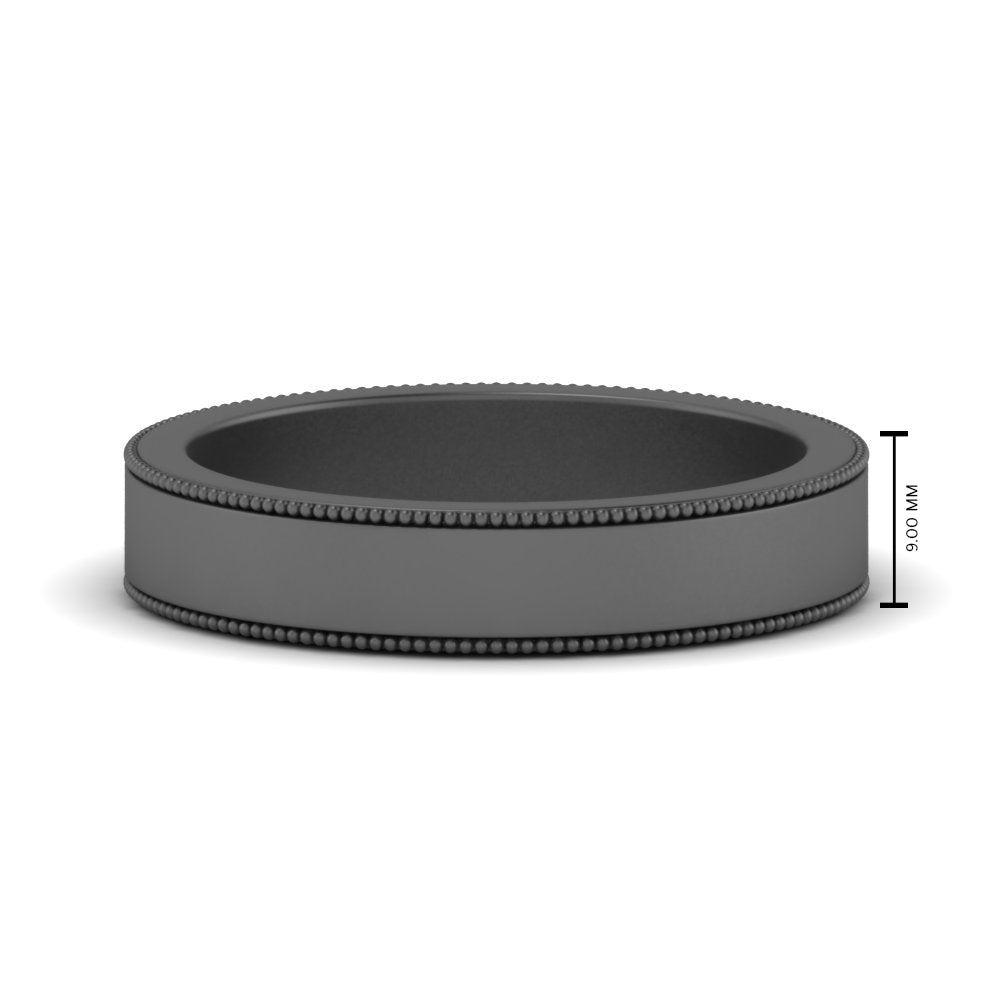 Flat Milgrain Mens Wedding Band Fascinating Diamonds