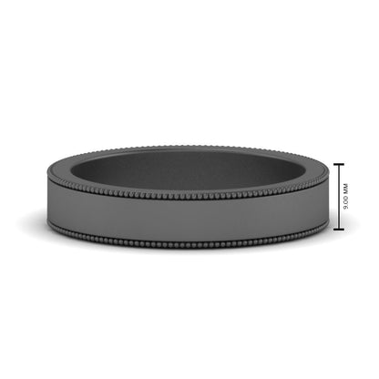 Flat Milgrain Mens Wedding Band Fascinating Diamonds