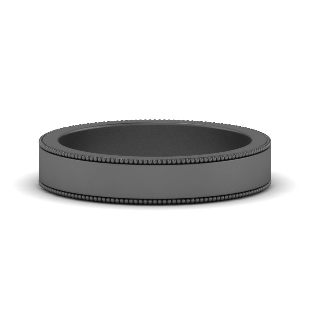 Flat Milgrain Mens Wedding Band Fascinating Diamonds