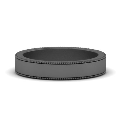 Flat Milgrain Mens Wedding Band Fascinating Diamonds