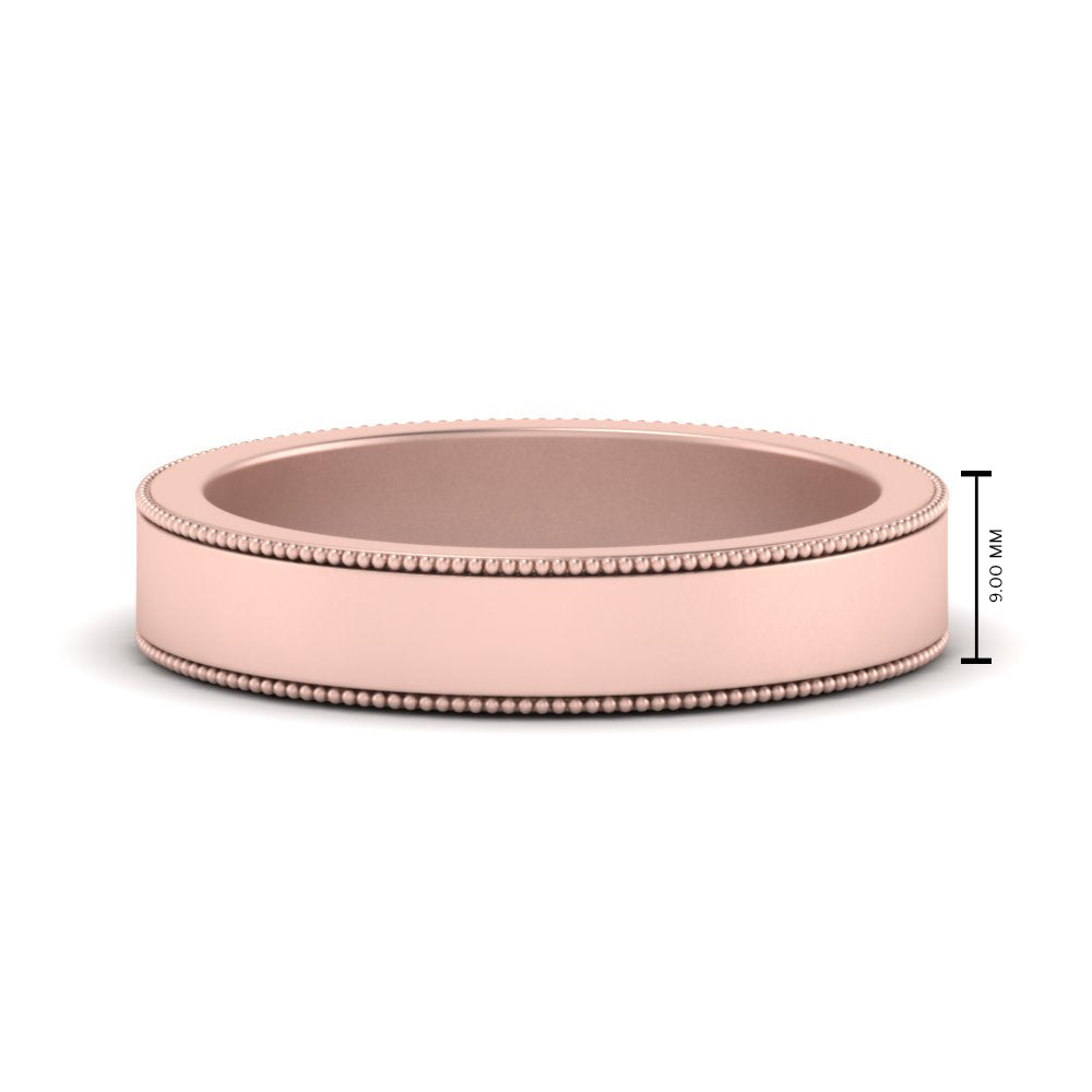 Flat Milgrain Mens Wedding Band Fascinating Diamonds