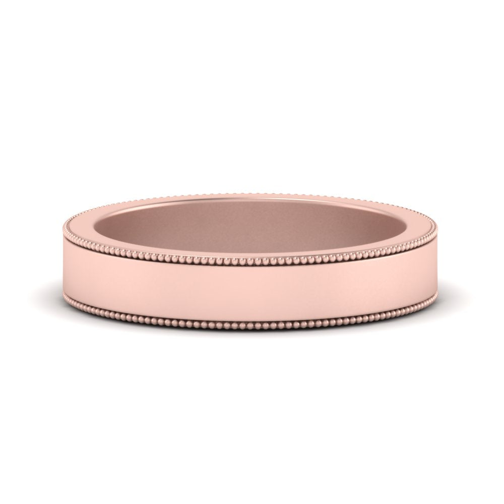 Flat Milgrain Mens Wedding Band Fascinating Diamonds