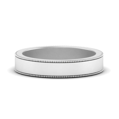 Flat Milgrain Mens Wedding Band Fascinating Diamonds