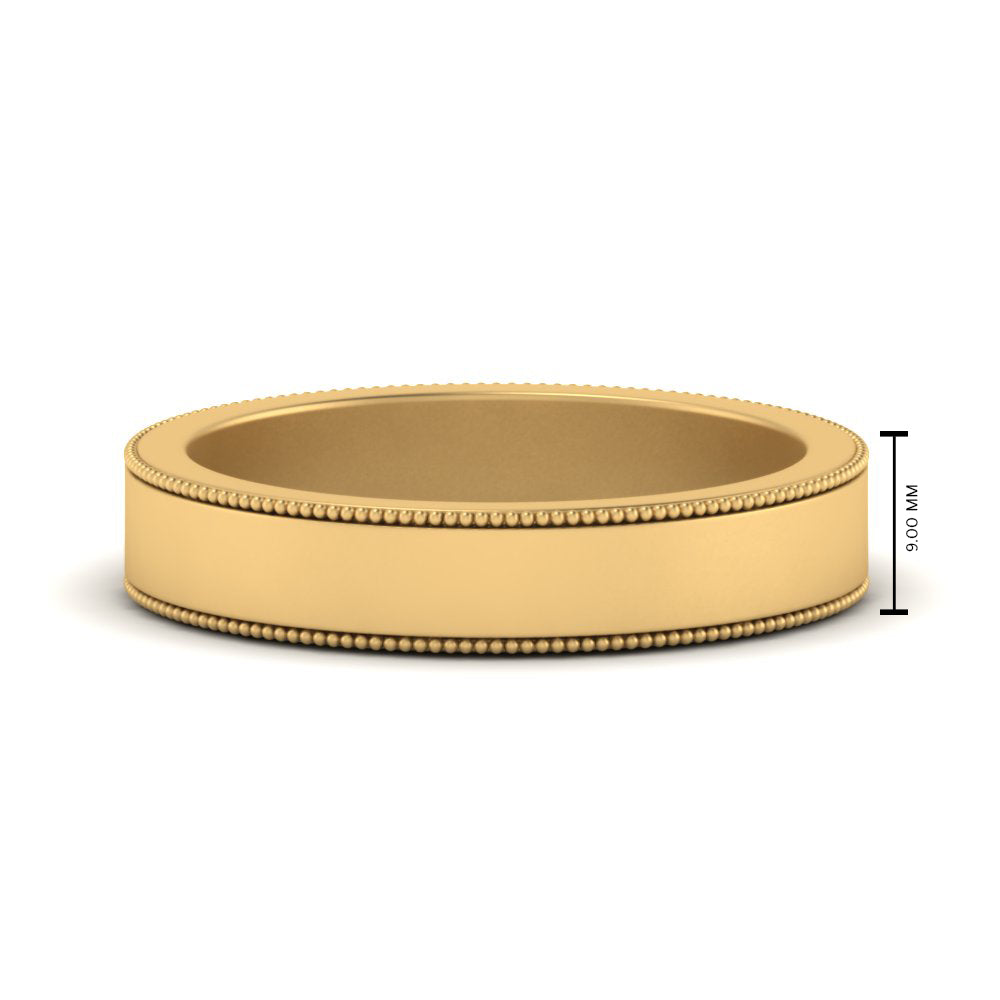 Flat Milgrain Mens Wedding Band Fascinating Diamonds